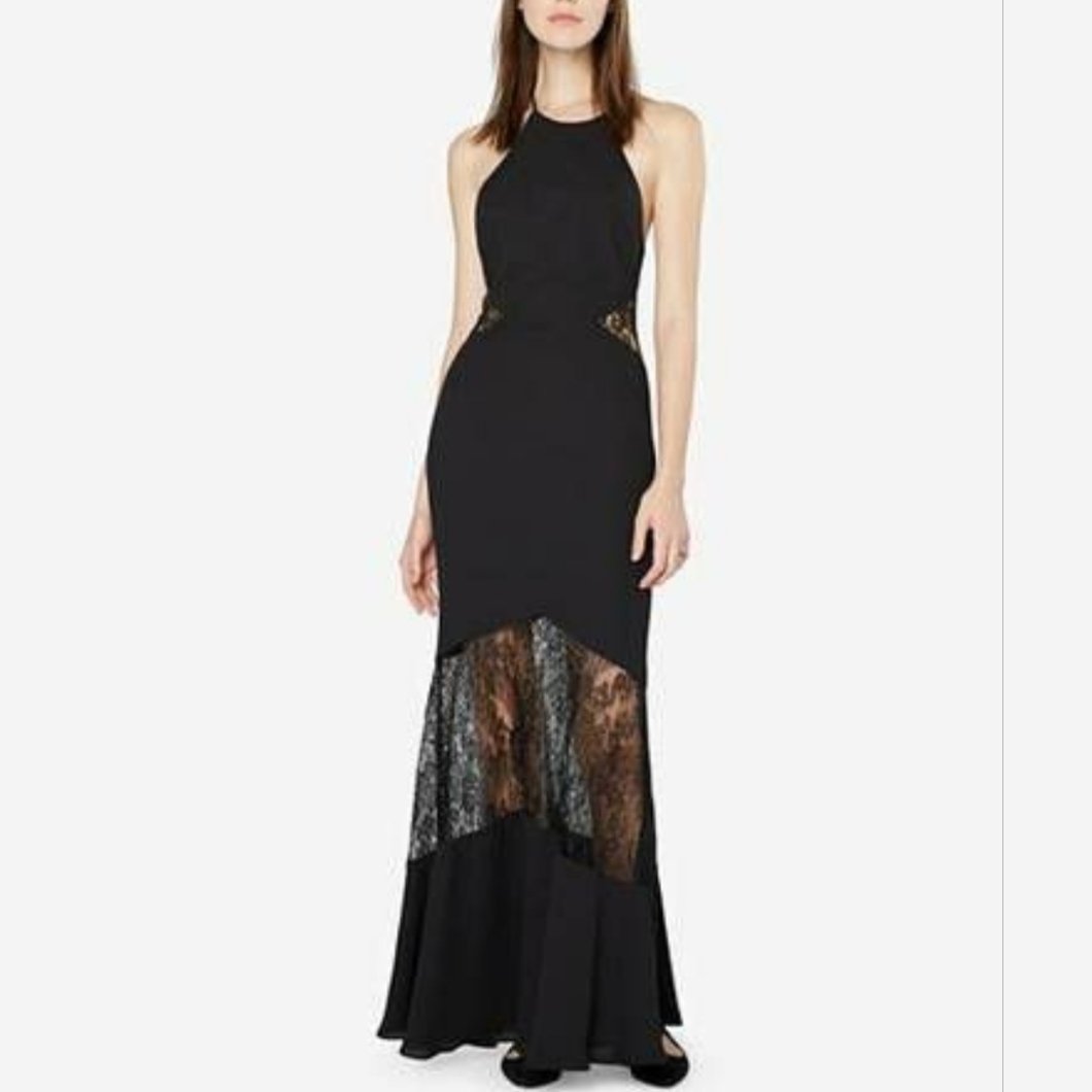 Euc Fame & Partners Black Evening Party Gown Dress